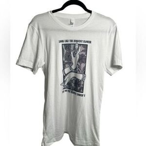NWOT Bella Canvas White Short Sleeve Graphic Tee Shirt “Look Like Flower” - S